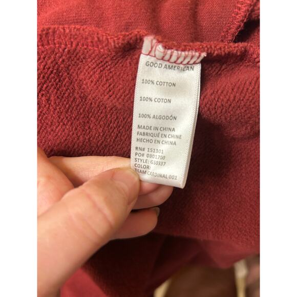 Good American Sueded Fleece Shacket Shirt Jacket Burgundy Size 3-4 - Picture 8 of 9